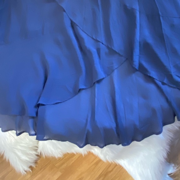 NWT Lulu’s Slate Blue Long Sheer Dress/Gown - Picture 9 of 10